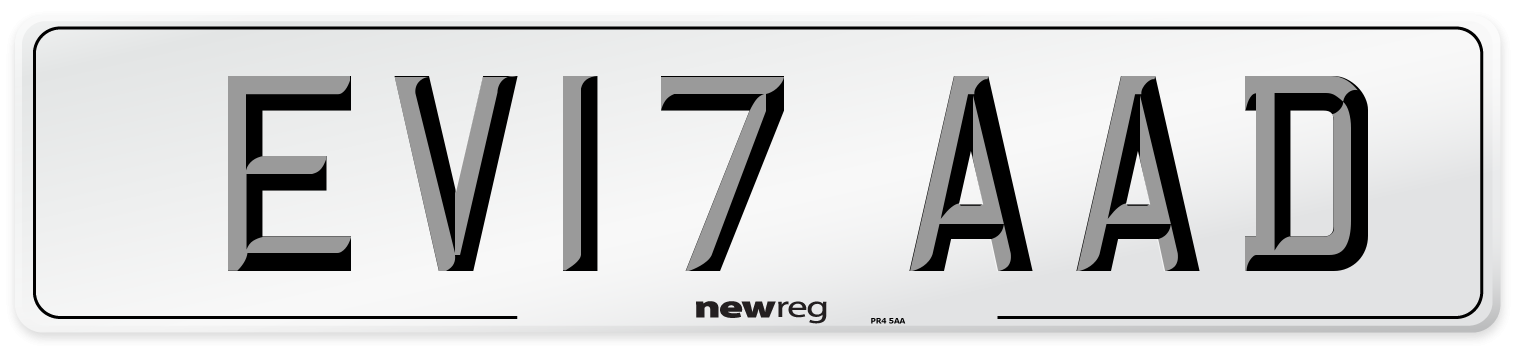 EV17 AAD Number Plate from New Reg